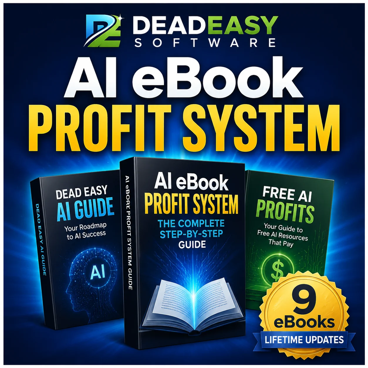 Screenshot of the AI eBook Profit System dashboard